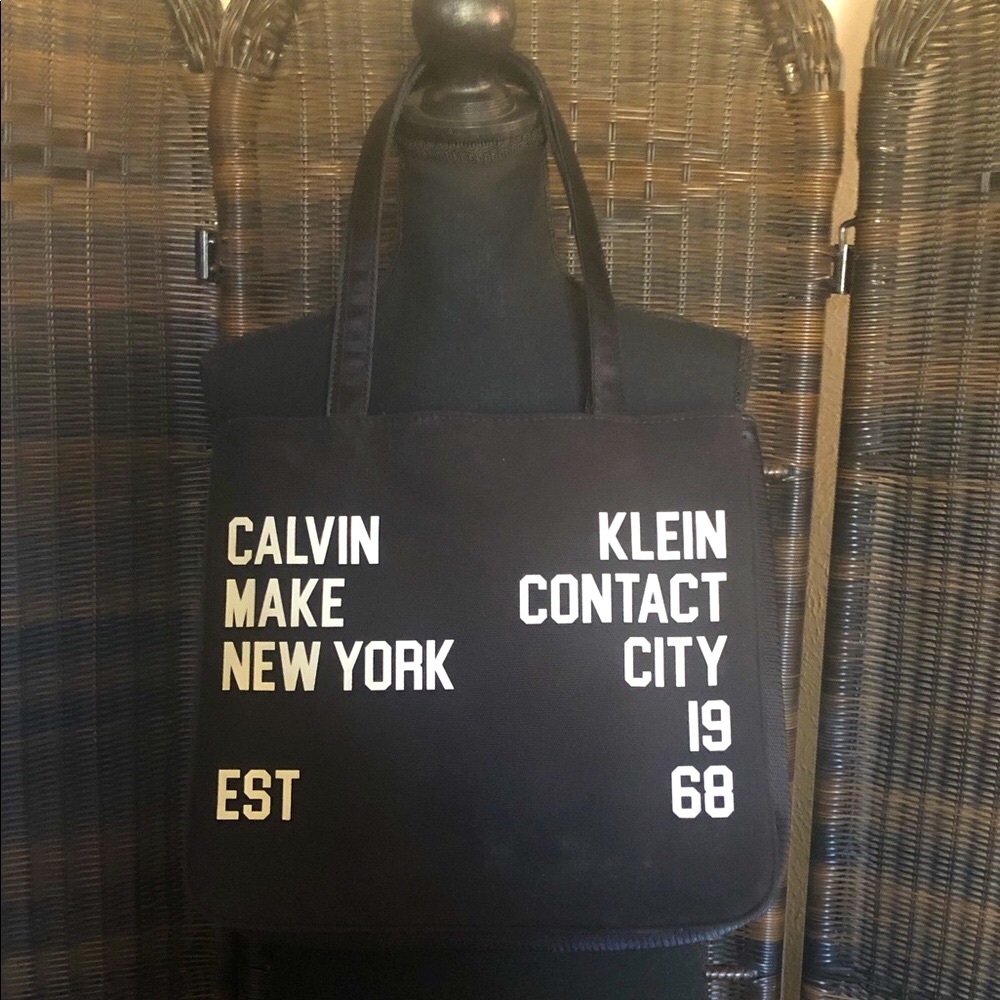 Calvin Klein Black Text Print Bag
